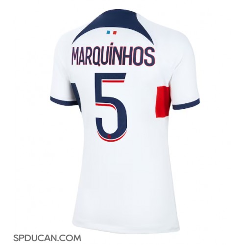 Zenski Nogometni Dres Paris Saint-Germain Marquinhos #5 Gostujuci 2023-24 Kratak Rukav